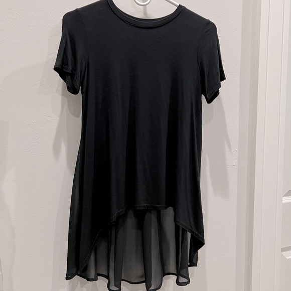 Design Lab Lord & Taylor Tops - Design Lab High-Low Black Top with Sheer Back